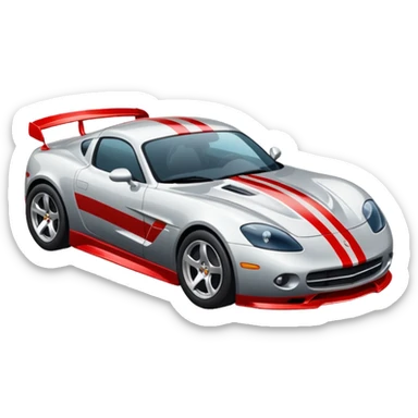 Draw a sleek sports car with shiny metallic paint & racing stripes. sticker