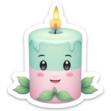 Cute kawaii gorgeous pretty pastel beautiful fairycore-cottagecore detailed high quality trending aesthetic decoration a candle sticker