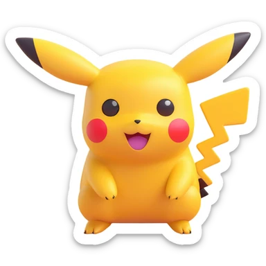 pikachu 3D Microsoft Fluent emoji sticker