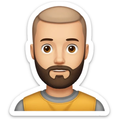 bearded man with buzz cut sticker