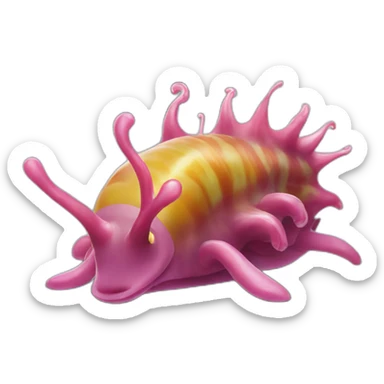 Sea slug inhabiting an urban walk sticker