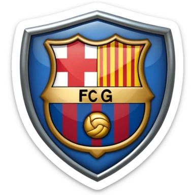 Emoji escudo barcelona realista sticker