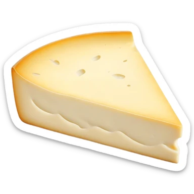 cinematic-realistic-brie-cheese-emoji,-featuring-soft-ripened-cheese-with-a-delicate white rind-rendered-with-lifelike-detail-and-inviting,-natural-lighting sticker