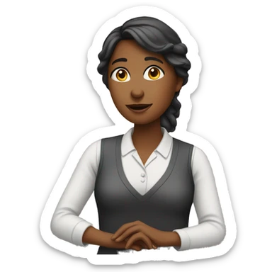 a woman who is teaching something sticker