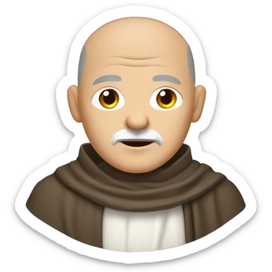 white middle age male grizzled human frier monk with buzz cut square jaw sticker