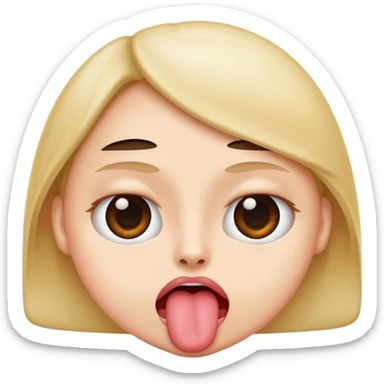 Roll eyes and Stick out tongue sticker