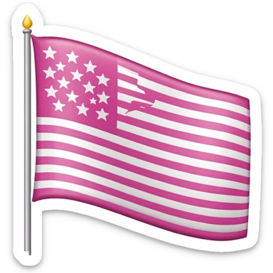 pink american flag without flagpole, pink and white stripes and dark pink background with white stars sticker