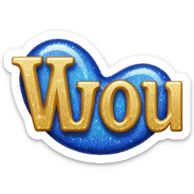 The word wonderful with glitter sticker