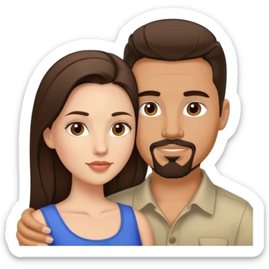 Intimate sfw between white brunette and Latino with goatee lover sticker