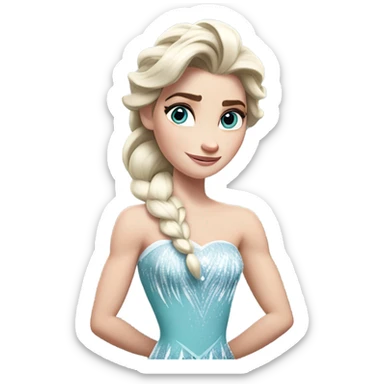 Elsa from frozen but very buff sticker