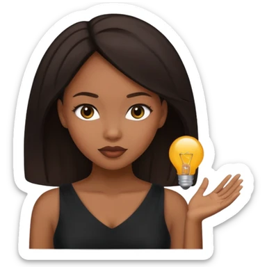 Light skinned black woman with bbl and dark brow hair sticker