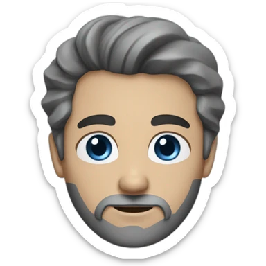 Blue eyed man with dark hair and grey sideburns  sticker