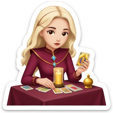 girl reading tarot Burgundy sticker