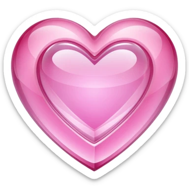 Pink heart shaped crystal with a $ carved in the center of the crystal. sticker