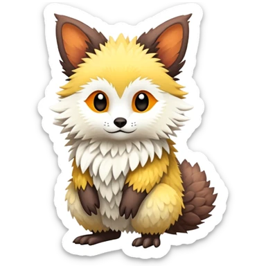 lush warm-colored Fakémon-Trico-creature (full body) sticker