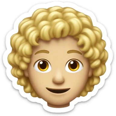 Garçons blond au cheveux bouclés avec un dégradé  sticker