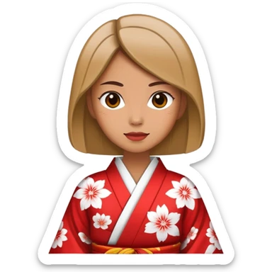 Red and white kimono  sticker
