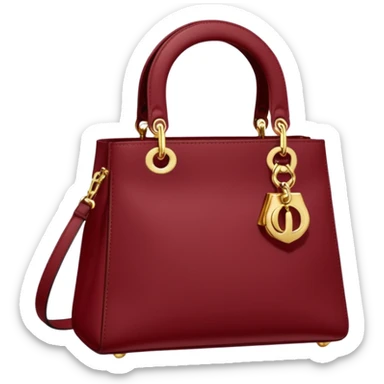 dior dark red bag gold hardware sticker