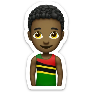 The number 100% in Jamaican colors red black and green  sticker