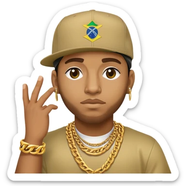 Brazilian rapper Chefin with cap and gold chain sticker