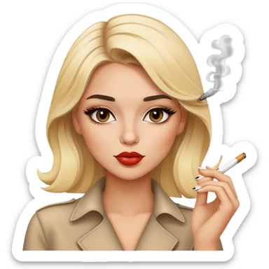 blonde gorgeous girl with latina makeup smoking a cigarette  sticker