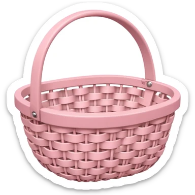 Light pink heart shaped basket with handles  sticker