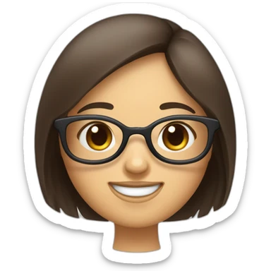 Fille brune qui fait coucou à une fille brune avec une frange et des lunettes sticker