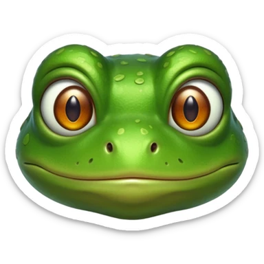 Frog with almond eyes sticker