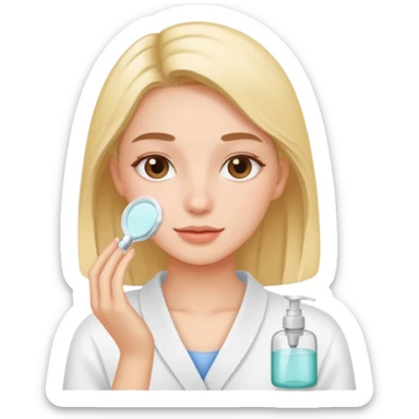 a girl doing her skincare and self care sticker