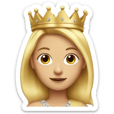 Blonde girl with crown  sticker
