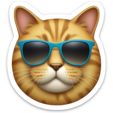 fat cat with sunglass sticker
