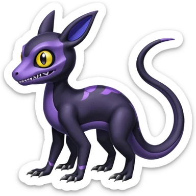 Shiny Duskull-Salandit-Umbreon-Fakémon-hybrid-creature (full body)  sticker