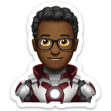 nerd guy inside ironman suit sticker