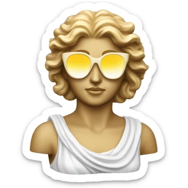 greek goddess sculpture sunglasses sticker
