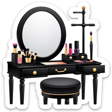 Black makeup vanity sticker