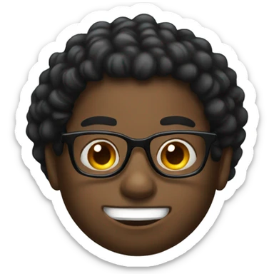 black guy with a lot of hair and a midget with glasses sticker