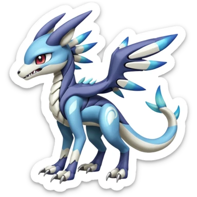 Meloetta-Sergal-Stitch-Palkia-Dialga-hybrid-fusion-Fakémon-creature, full body sticker