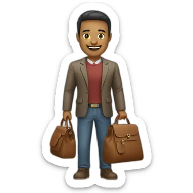 a person entrepreneur with his bag sticker