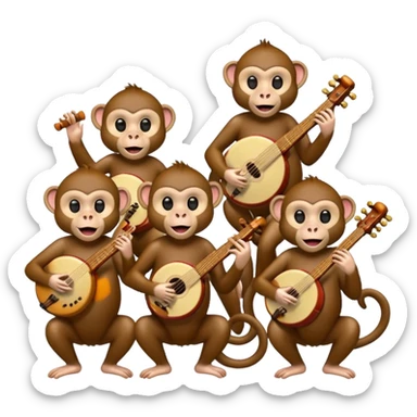 monkey as Musicians sticker