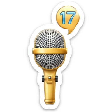 I want these emojis 💎🎤 in one frame with the number 17 I don't want a girl or boy in the pictures. sticker