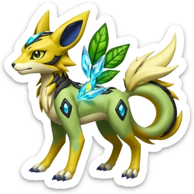  Exotic Ivy Meloetta-Zygarde-Zeraora-Renamon-Protogen-Palkia-hybrid-fusion-Fakémon-creature, full body sticker