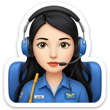 Femme cheveux long noir travaille dans le domaine de l'aéronautique sourcils plus fournis makeup clean sticker