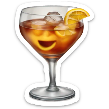 Old Fashioned cocktail in a luxurious glass sticker