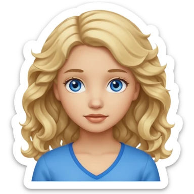 Girl with light skin blonde wavy hair sticker