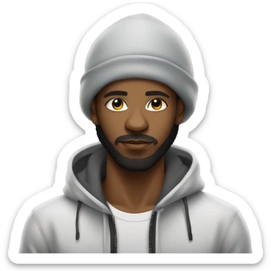 black african egyptian man with afro and beard in streetwear style outfit sticker