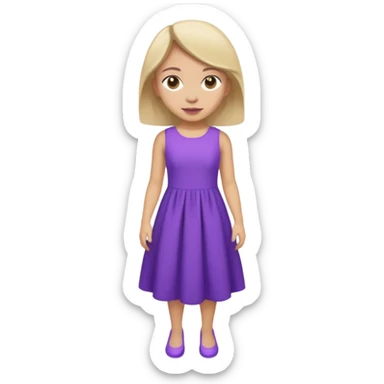 👗🧍‍♀️ merge this emojis the dress should be purple on a girl full picture sticker