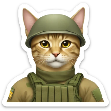 Ukrainian military cat sticker