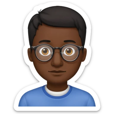 Emoli hombre con lentes poco cabello negro y nariz grande sticker