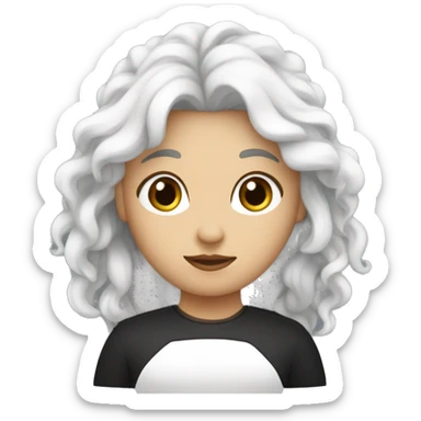 un mec métisse qui fait un câlin à une fille blanche cheveux noir sticker