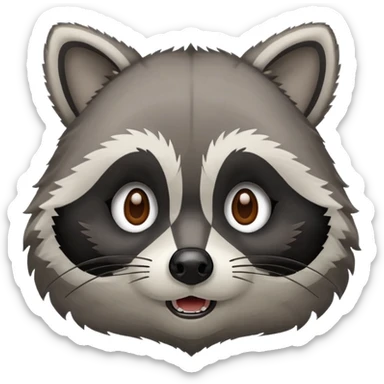 Create emojis from a picture with a raccoon's face. Different emotions, with the addition of paws sticker